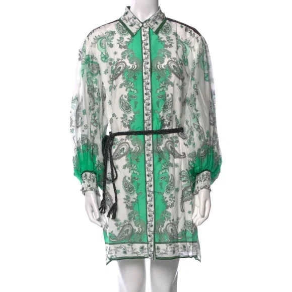 Alice and Olivia Oralia Printed Belted Dress - size 6 - NWT - Picture 6 of 9